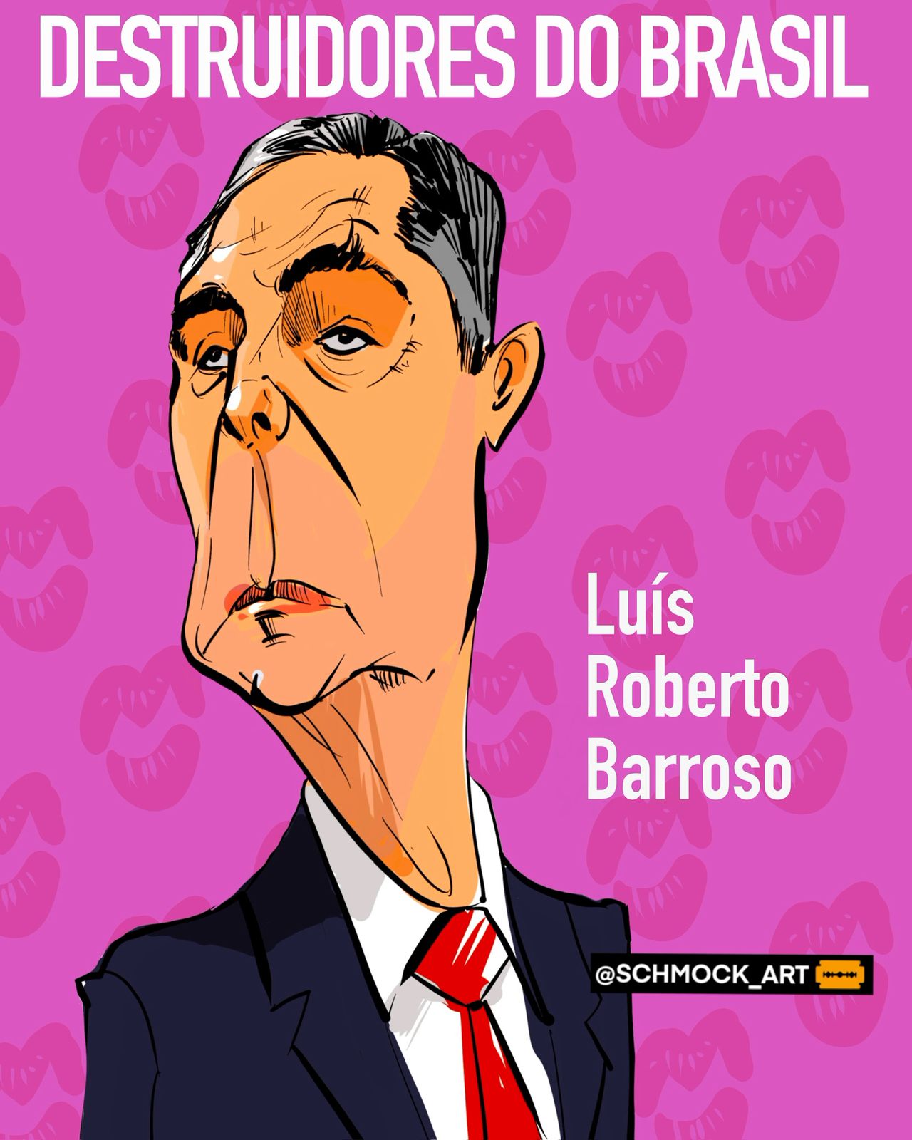 Caricatura de Luís Roberto Barroso por Schmock