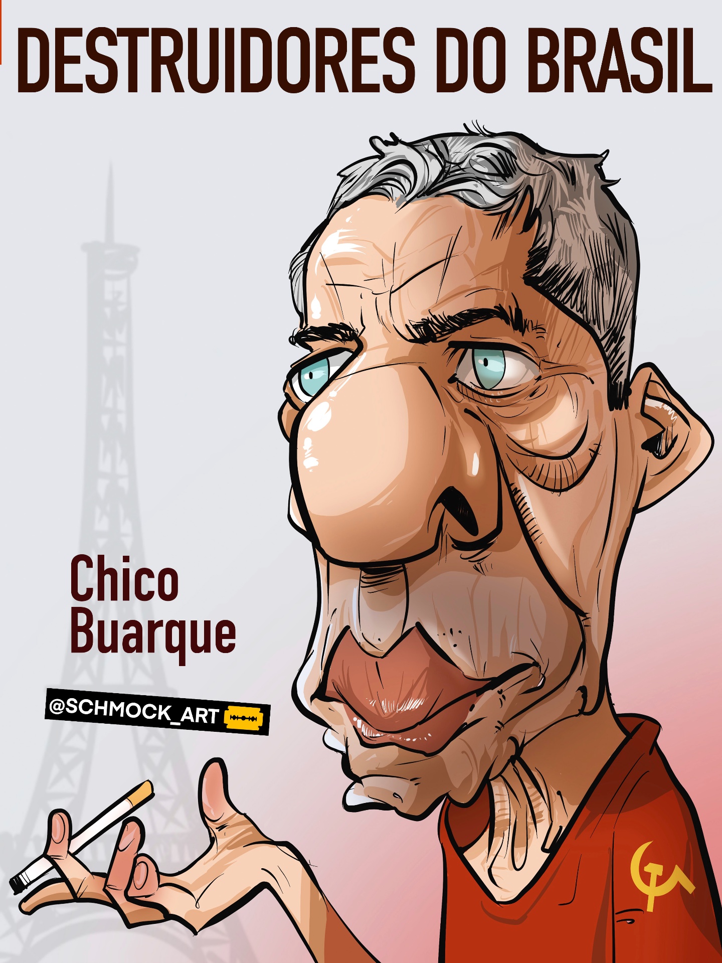 Caricatura de Chico Buarque por Schmock