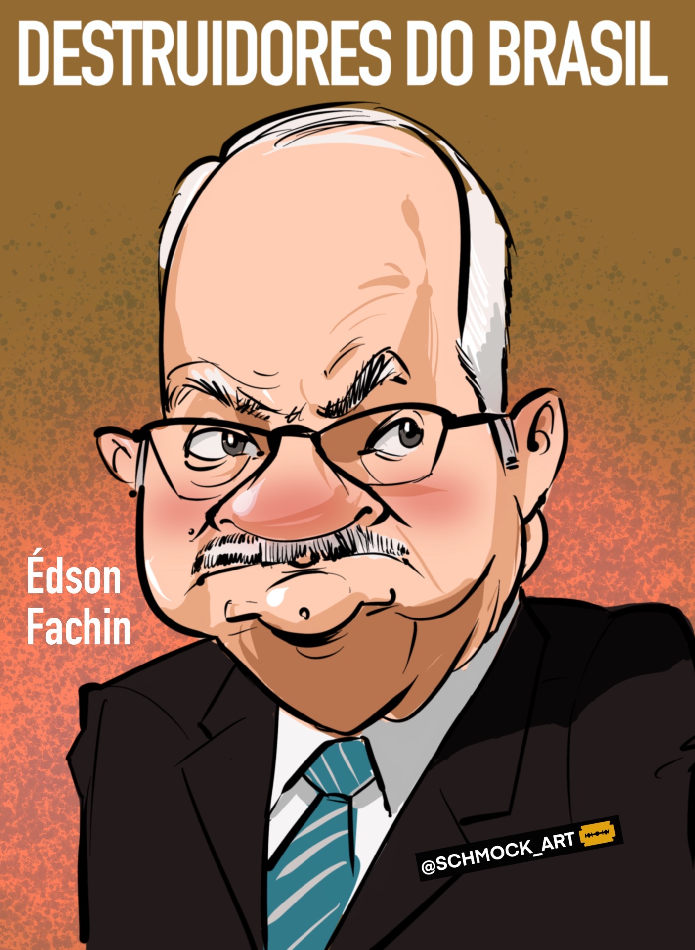 Caricatura de Édson Fachin por Schmock