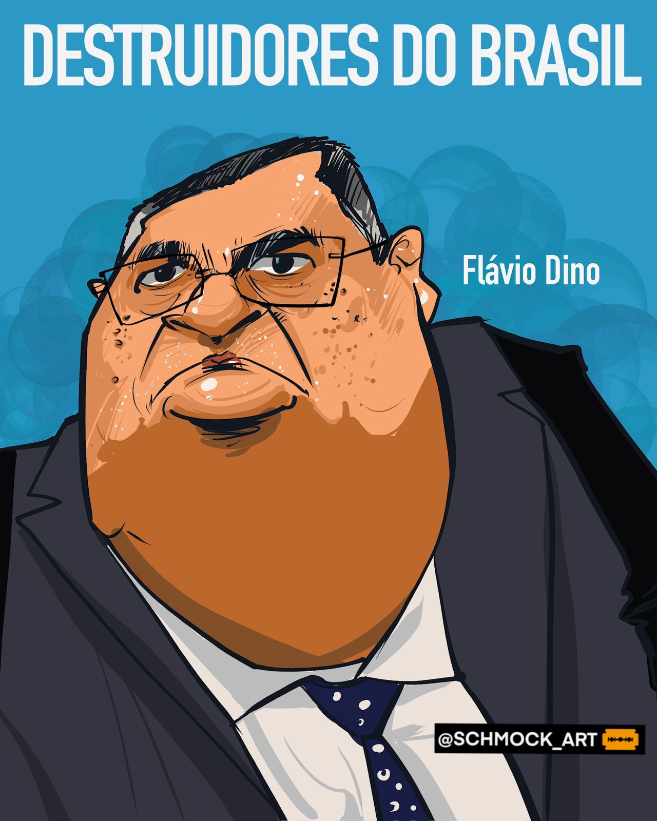 Caricatura de Flávio Dino por Schmock