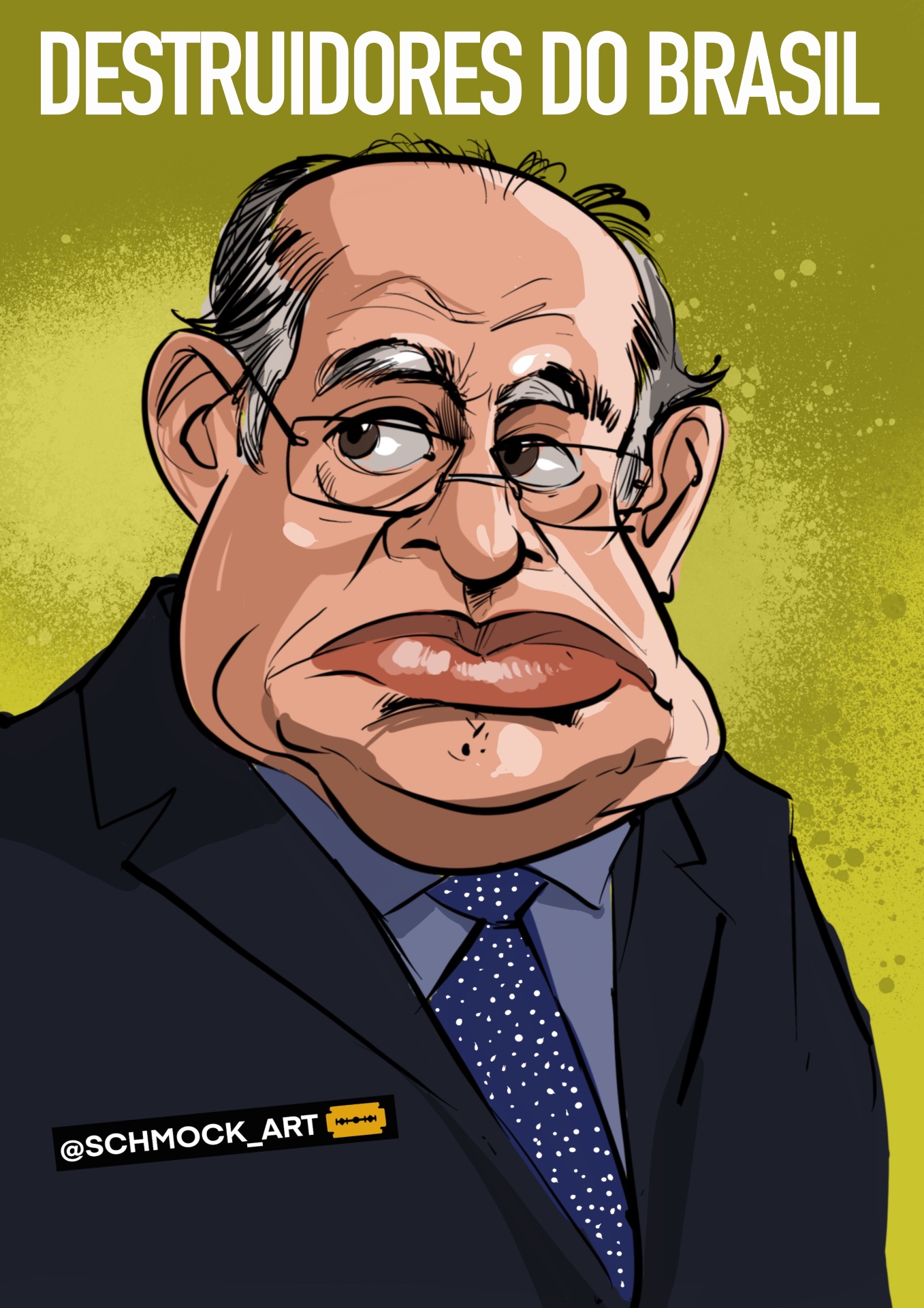 Caricatura de Gilmar Mendes por Schmock