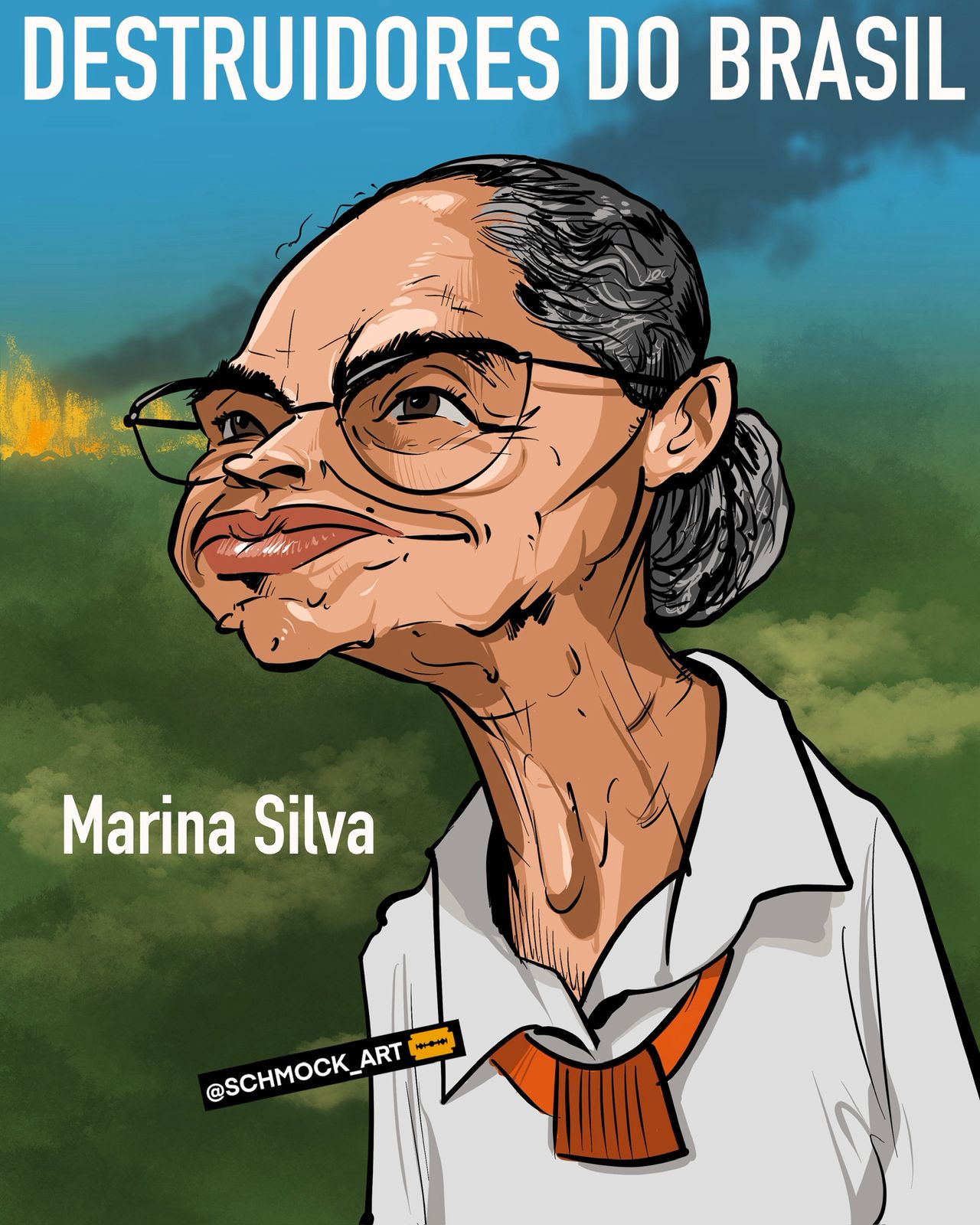 Caricatura de Marina Silva por Schmock