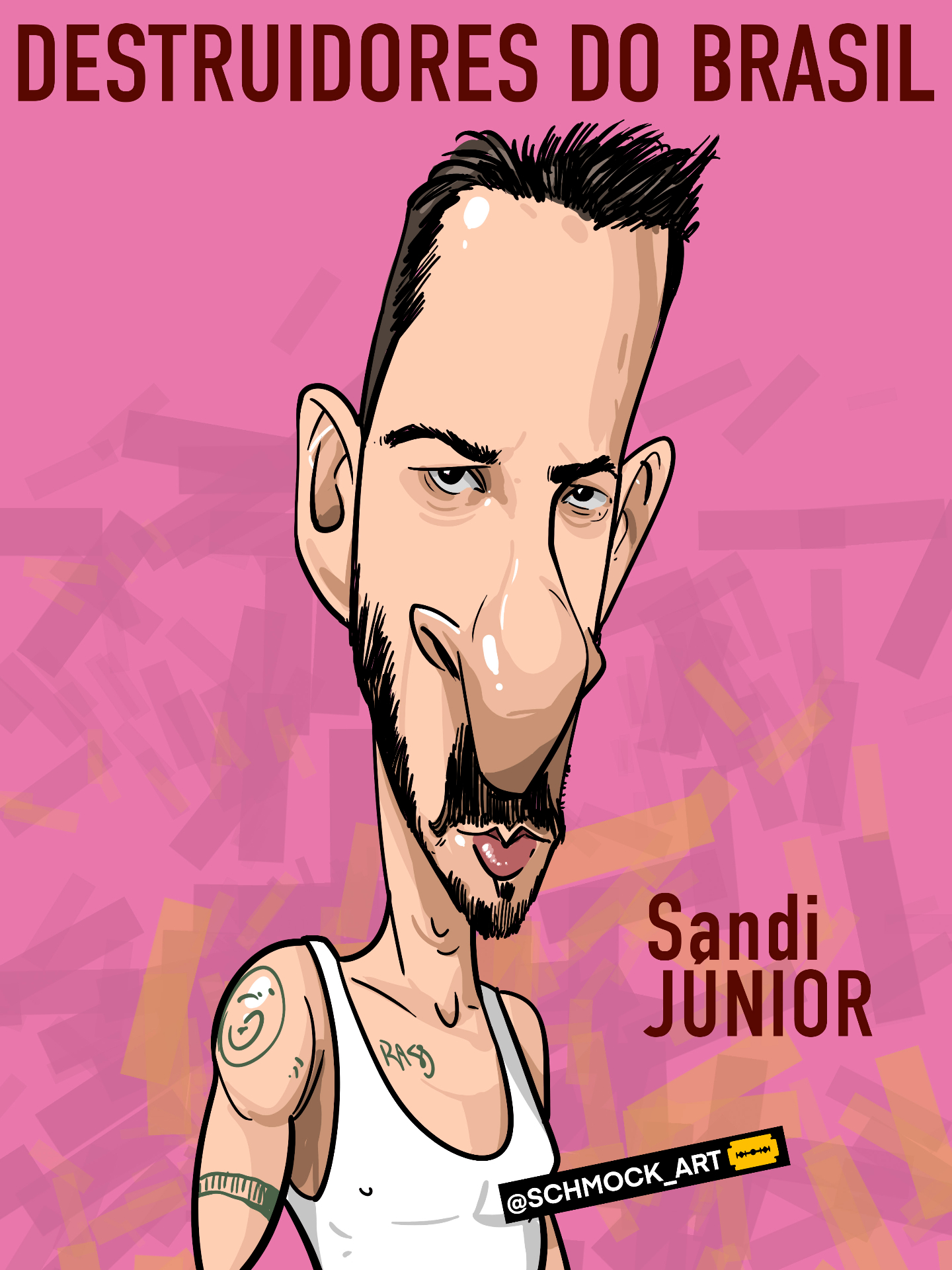 Caricatura de Sandi Junior por Schmock